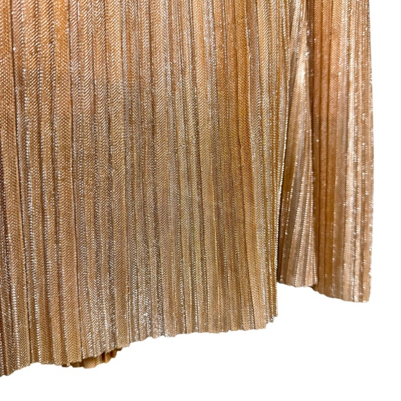 Maeve | Anthropologie | Ambra Skirt | Pink Rose | Metallic | Pleated | A-line - Picture 3 of 10